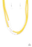 Paparazzi Accessories Extended STAYCATION Yellow Necklace