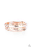 Paparazzi Accessories Trophy Texture Rose Gold Bracelet