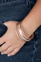 Paparazzi Accessories Trophy Texture Rose Gold Bracelet