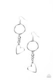 Paparazzi Accessories Don't Miss a HEARTBEAT - White Earrings