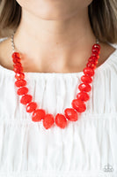 Paparazzi Accessories Happy GLOW - Lucky - Red Necklace & Bracelet Set