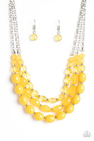 Paparazzi Accessories Tropical Hideaway - Yellow Necklace & Bracelet Set