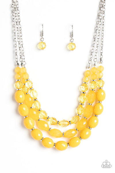 Paparazzi Accessories Tropical Hideaway - Yellow Necklace & Bracelet Set