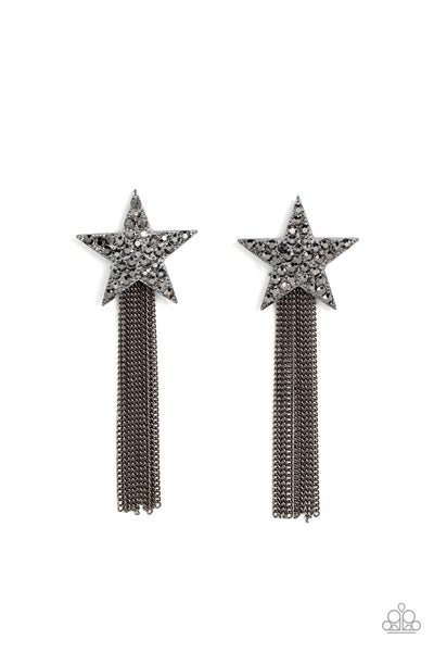 Paparazzi Accessories Superstar Solo - Black Earrings