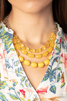 Paparazzi Accessories Tropical Hideaway - Yellow Necklace & Bracelet Set