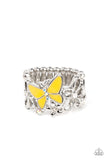 Paparazzi Accessories All FLUTTERED Up Yellow Ring