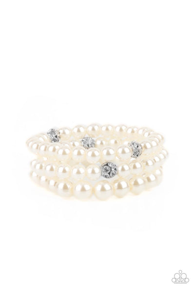 Paparazzi Accessories Here Comes The Heiress White Bracelet