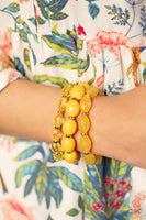 Paparazzi Accessories Tropical Hideaway - Yellow Necklace & Bracelet Set