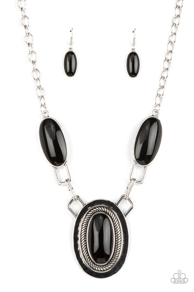 Paparazzi Accessories The Black Pearl Cabaret Necklace Set