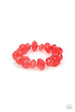 Paparazzi Accessories Happy GLOW - Lucky - Red Necklace & Bracelet Set